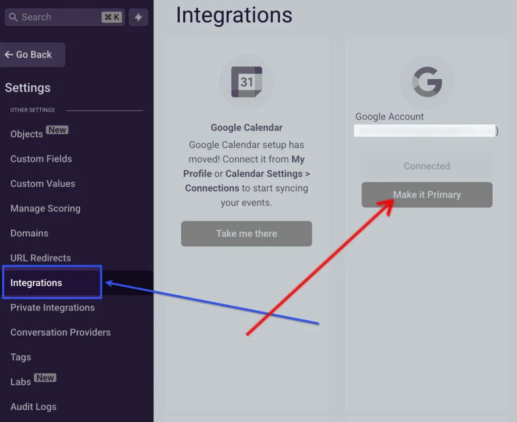 gohighlevel integration with google business profile
