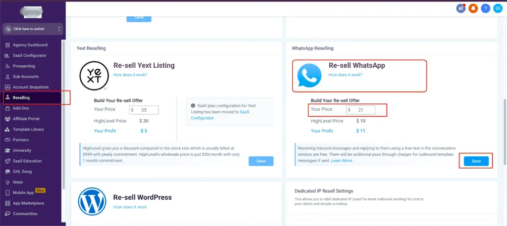 gohighlevel integration with whatsApp
